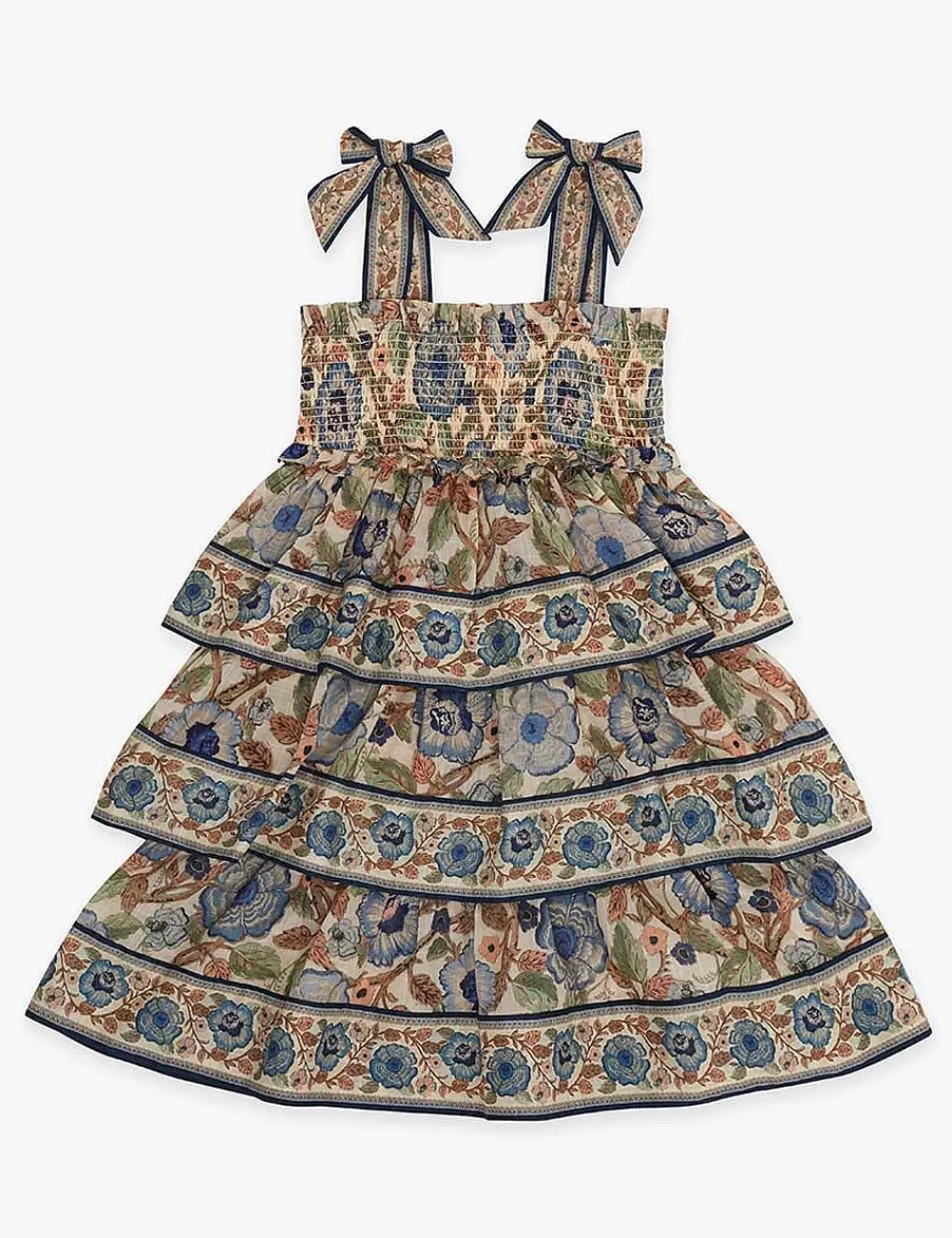 Shop ZIMMERMANN Junie Shirred Tiered Dress