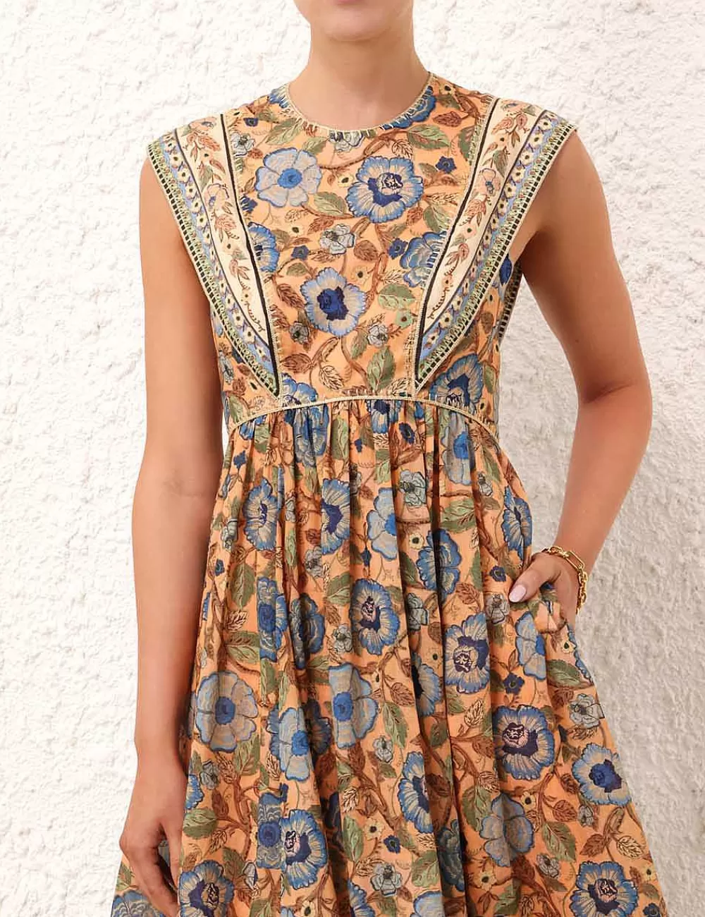 Cheap ZIMMERMANN Junie Spliced Midi Dress