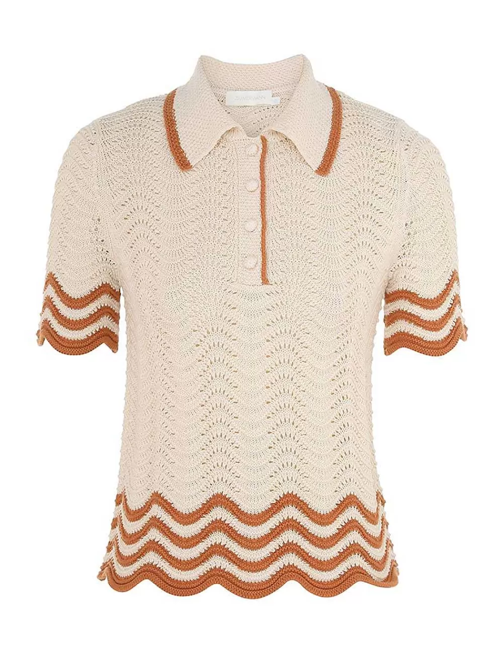 Fashion ZIMMERMANN Junie Textured Knit Polo