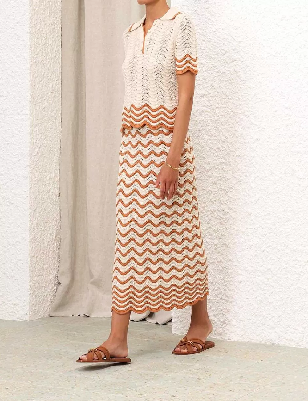 Sale ZIMMERMANN Junie Textured Knit Polo