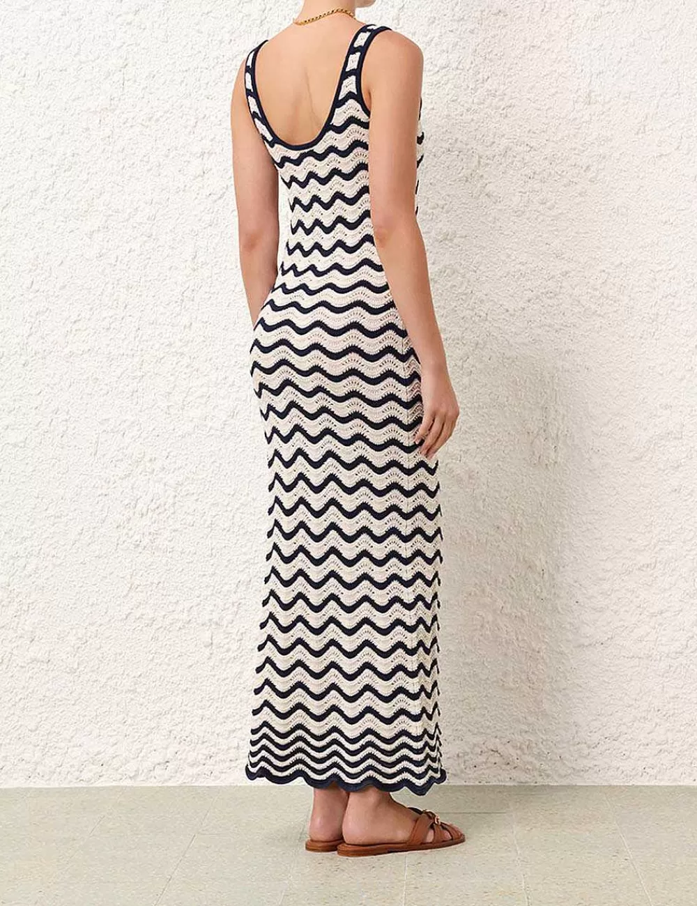 Shop ZIMMERMANN Junie Textured Knit Tank Dress