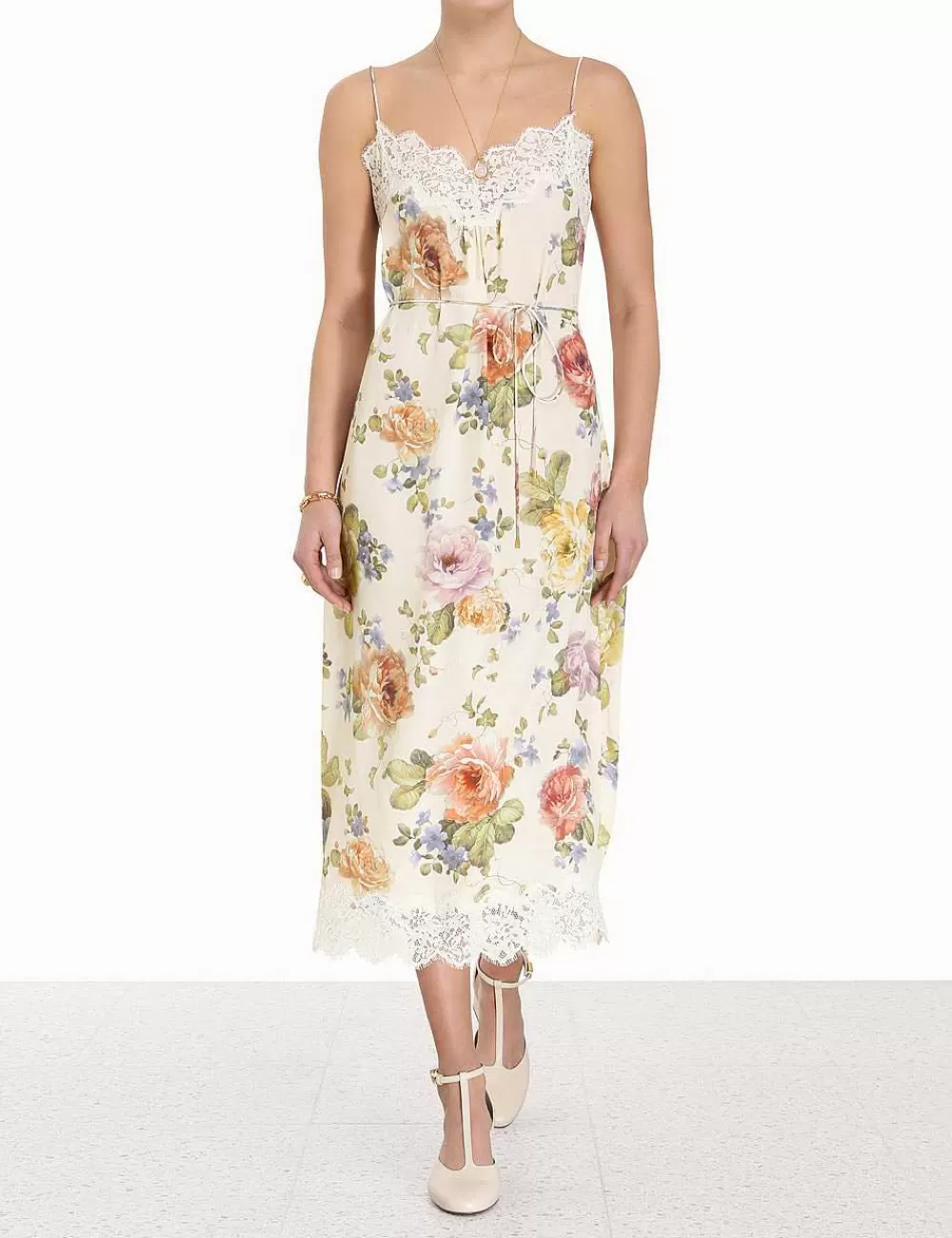 Hot ZIMMERMANN Lace Panel Slip Midi