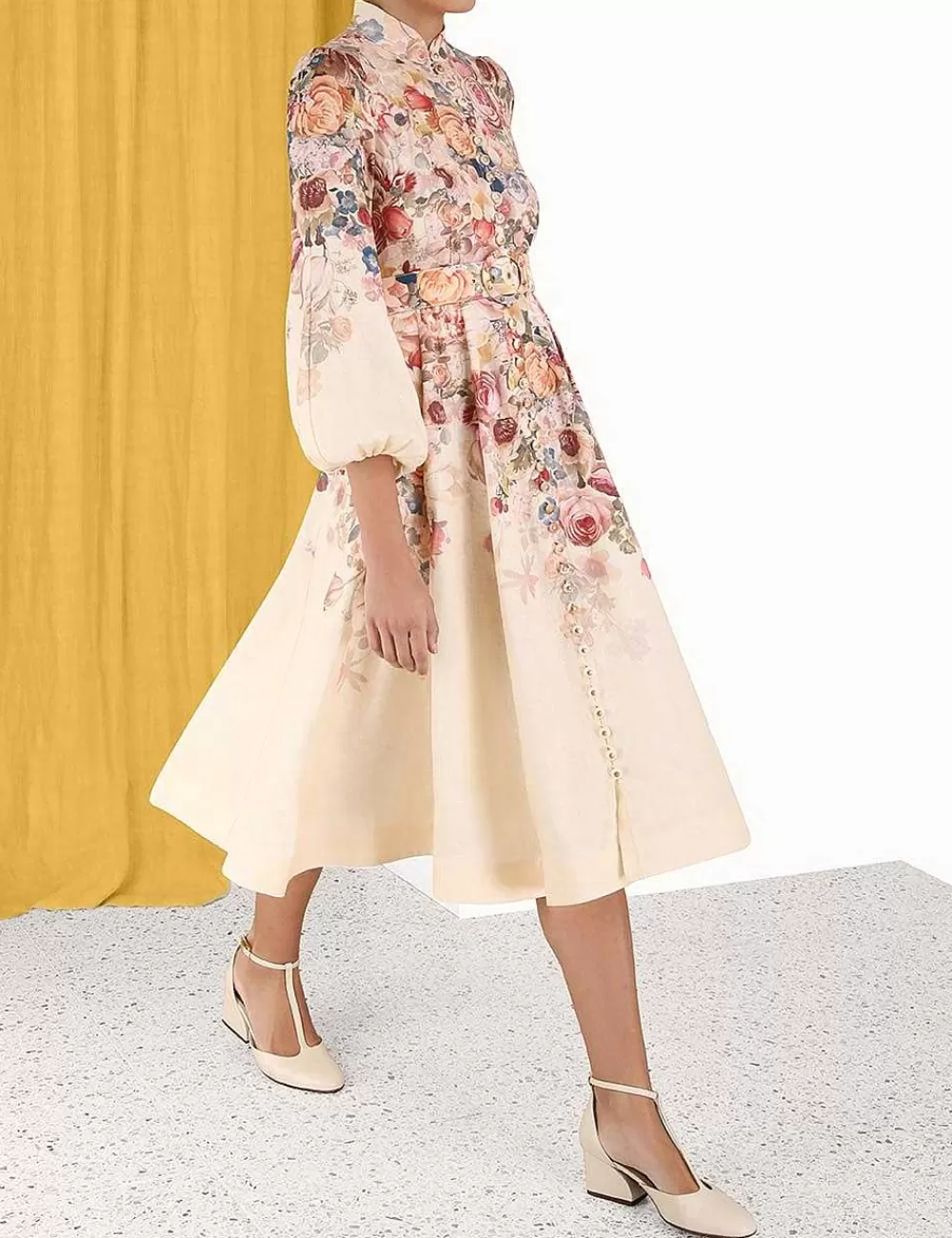 Outlet ZIMMERMANN Luminosity Buttoned Midi Dress
