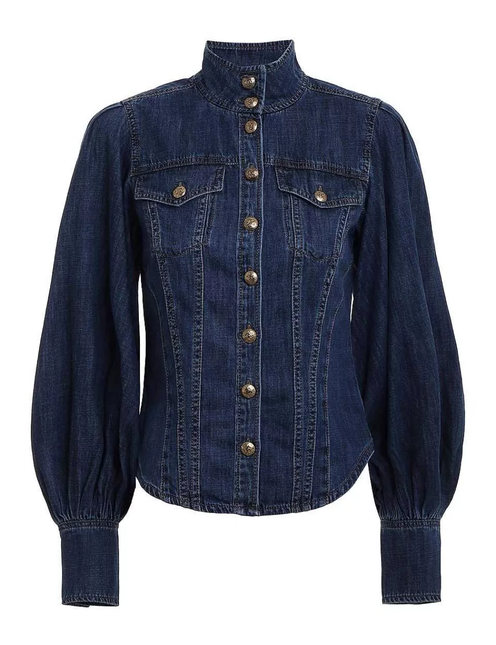 Sale ZIMMERMANN Luminosity Denim Corset Shirt