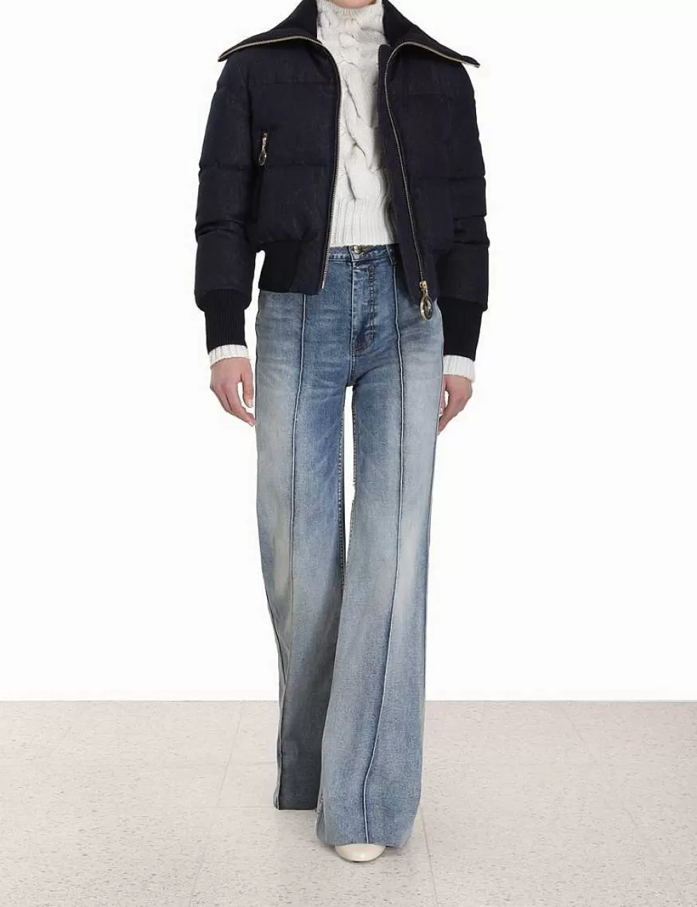 Store ZIMMERMANN Luminosity Denim Down Jacket