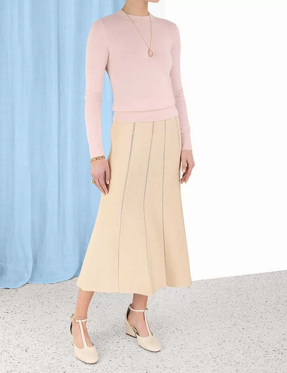 Fashion ZIMMERMANN Luminosity Knit Panelled Skirt