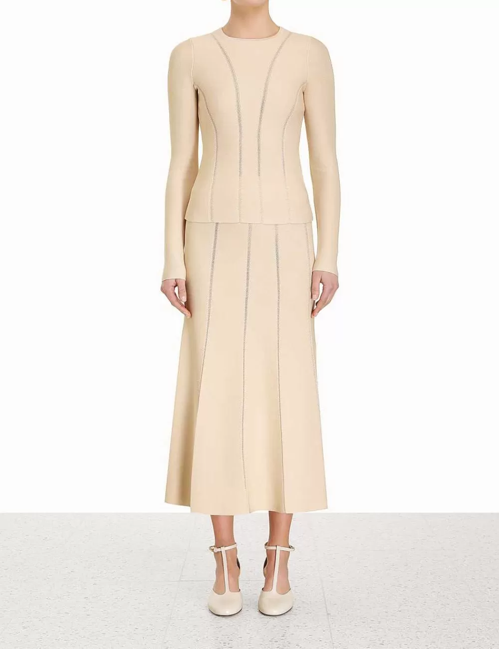 Store ZIMMERMANN Luminosity Knit Panelled Top