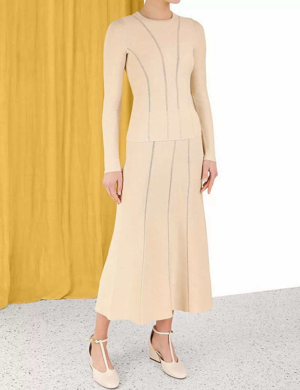 Fashion ZIMMERMANN Luminosity Knit Panelled Top