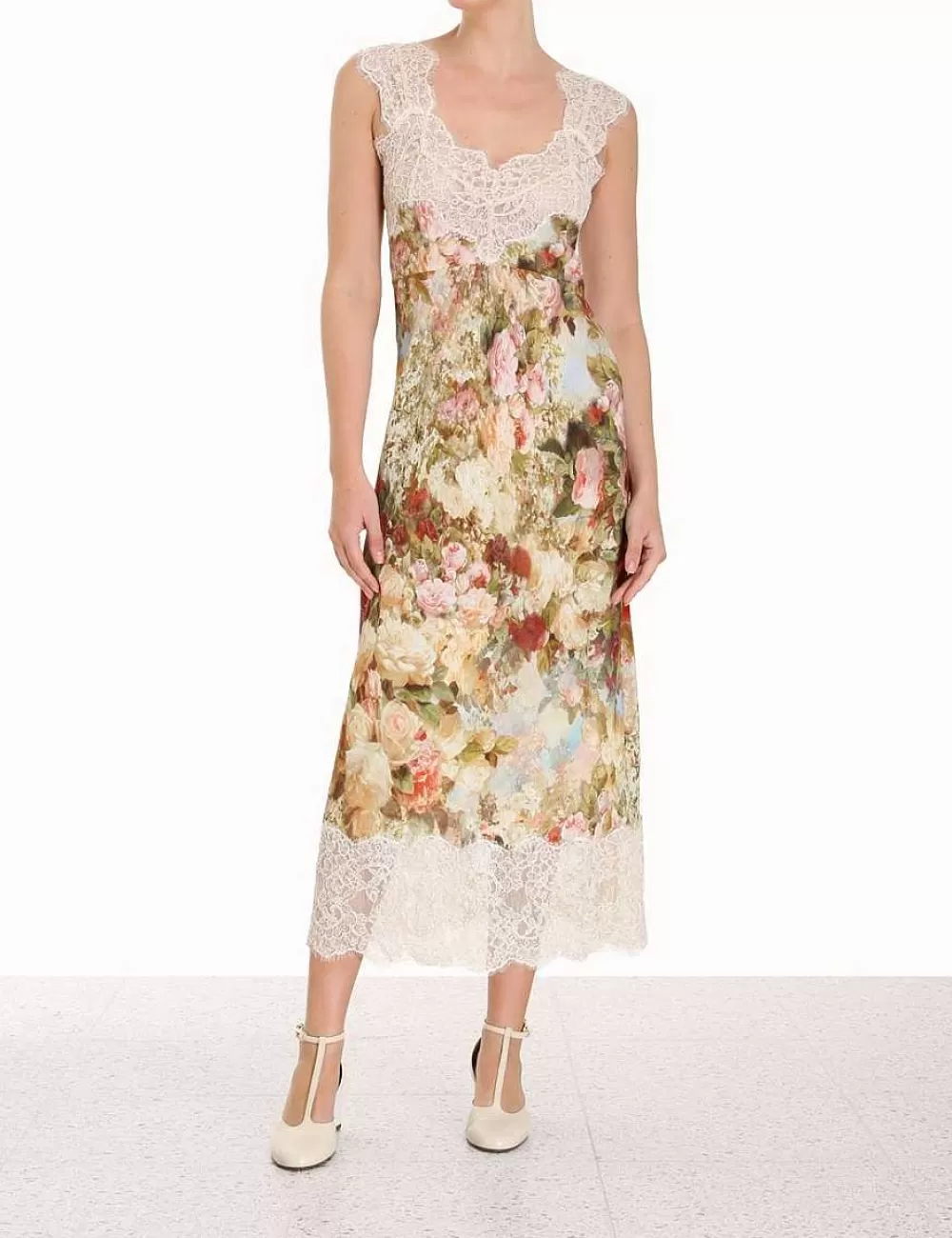 Shop ZIMMERMANN Luminosity Lace Slip Dress