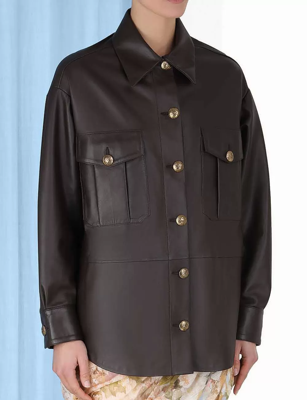 Online ZIMMERMANN Luminosity Leather Shirt