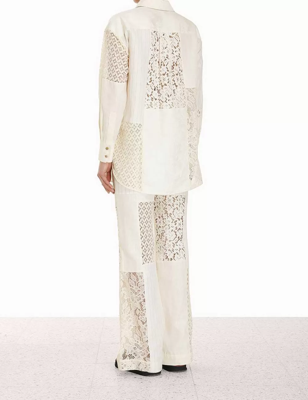 Clearance ZIMMERMANN Luminosity Patch Lace Shirt