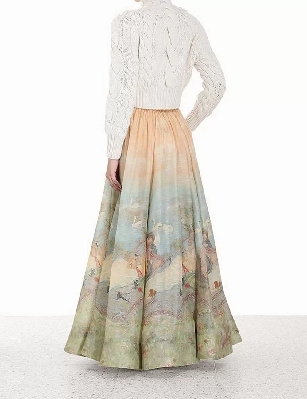 Fashion ZIMMERMANN Luminosity Ruched Maxi Skirt
