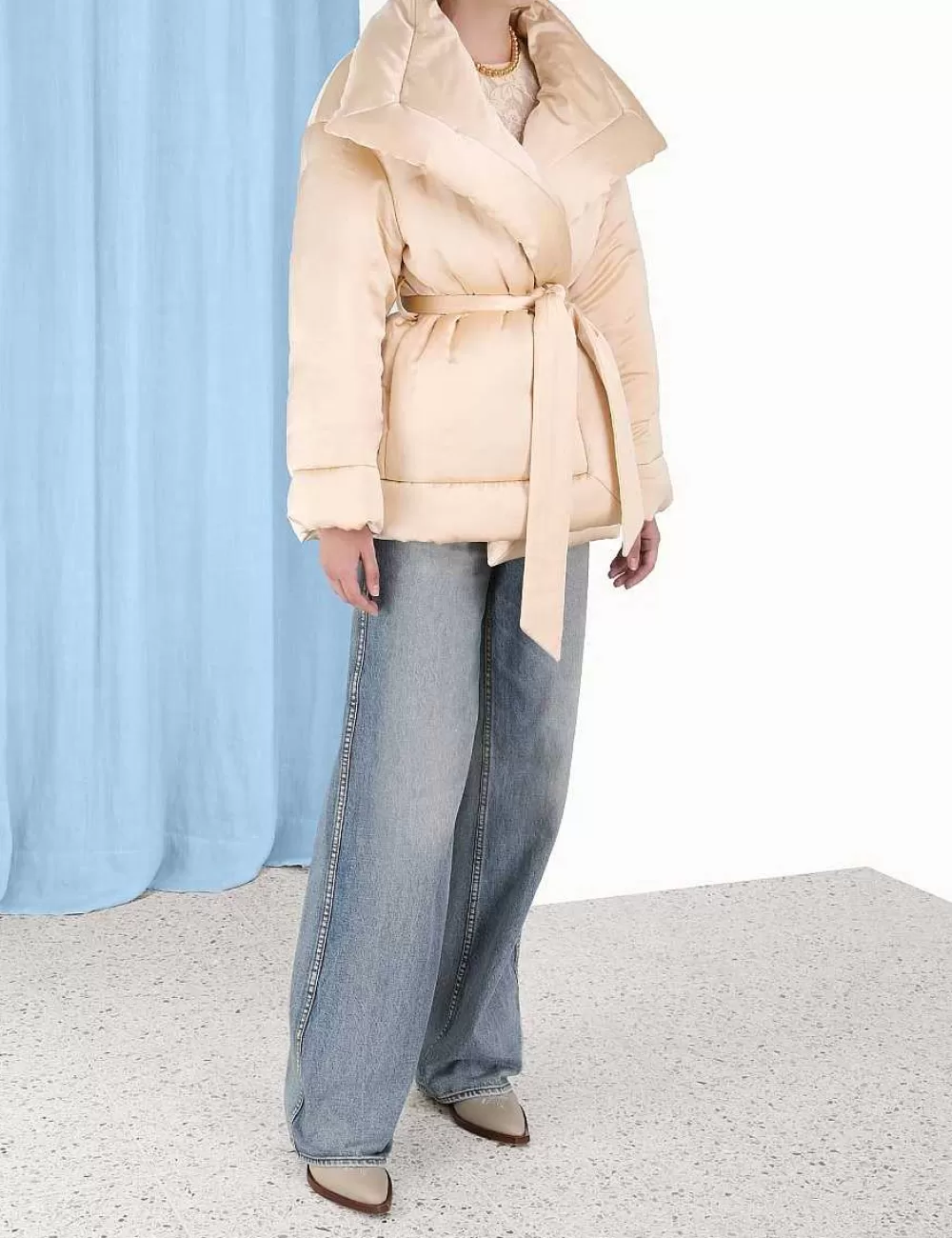 Shop ZIMMERMANN Luminosity Satin Wadded Jacket