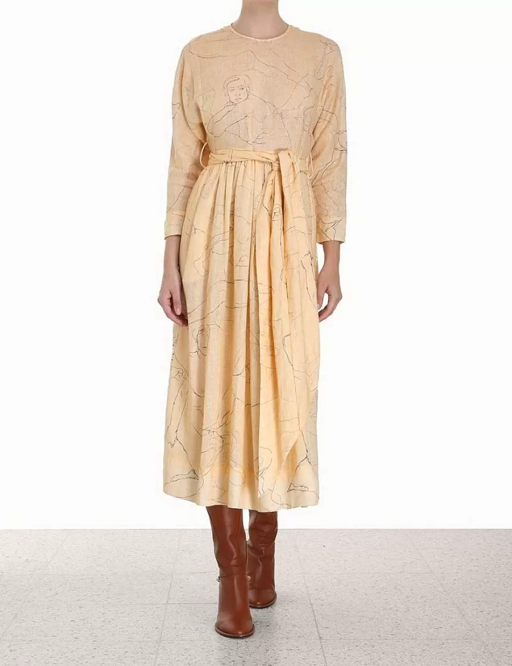 Cheap ZIMMERMANN Luminosity Tie Midi Dress