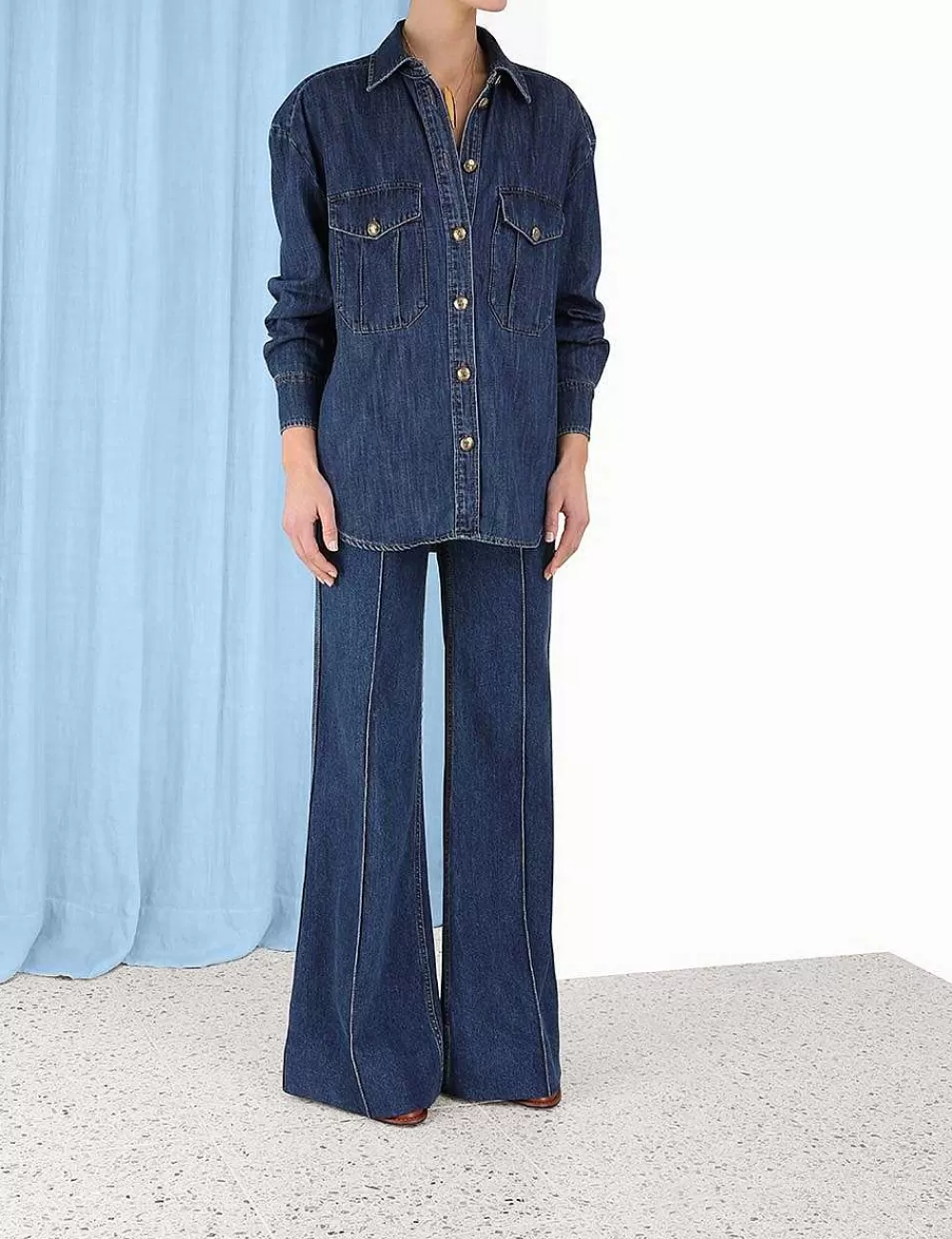 Shop ZIMMERMANN Luminosity Wide Leg Jean