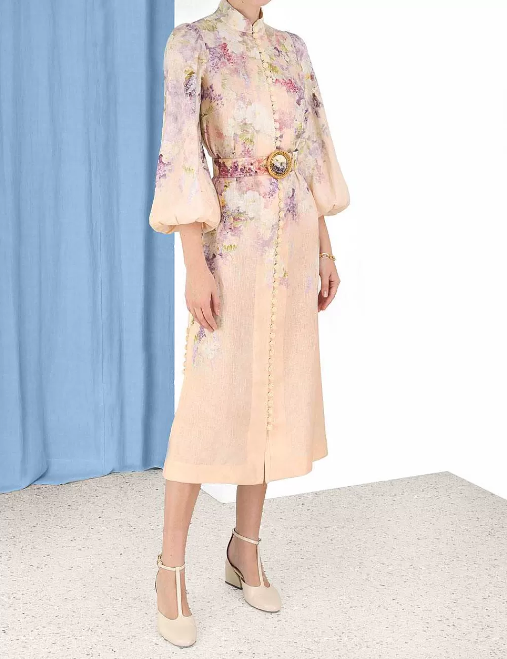 Store ZIMMERMANN Lyrical Buttoned Midi Dress