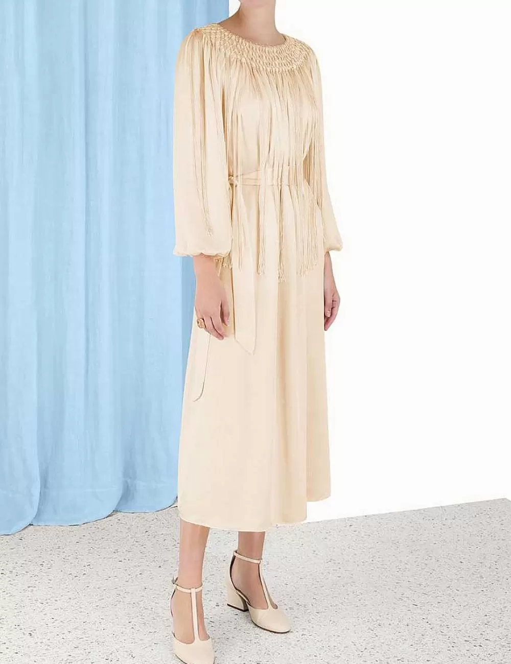 Outlet ZIMMERMANN Lyrical Fringe Midi Dress