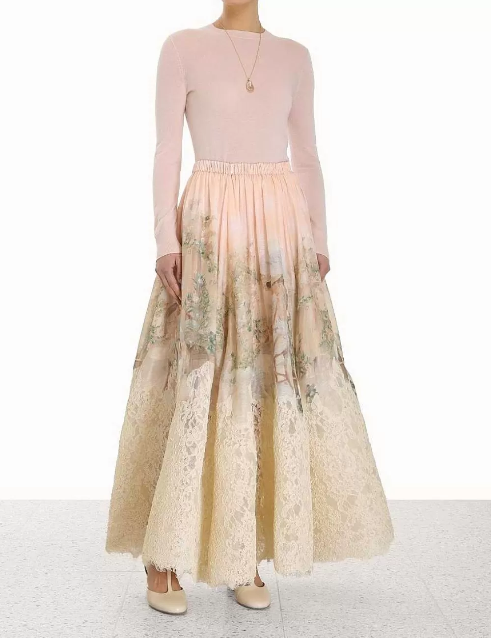 Store ZIMMERMANN Lyrical Lace Midi Skirt