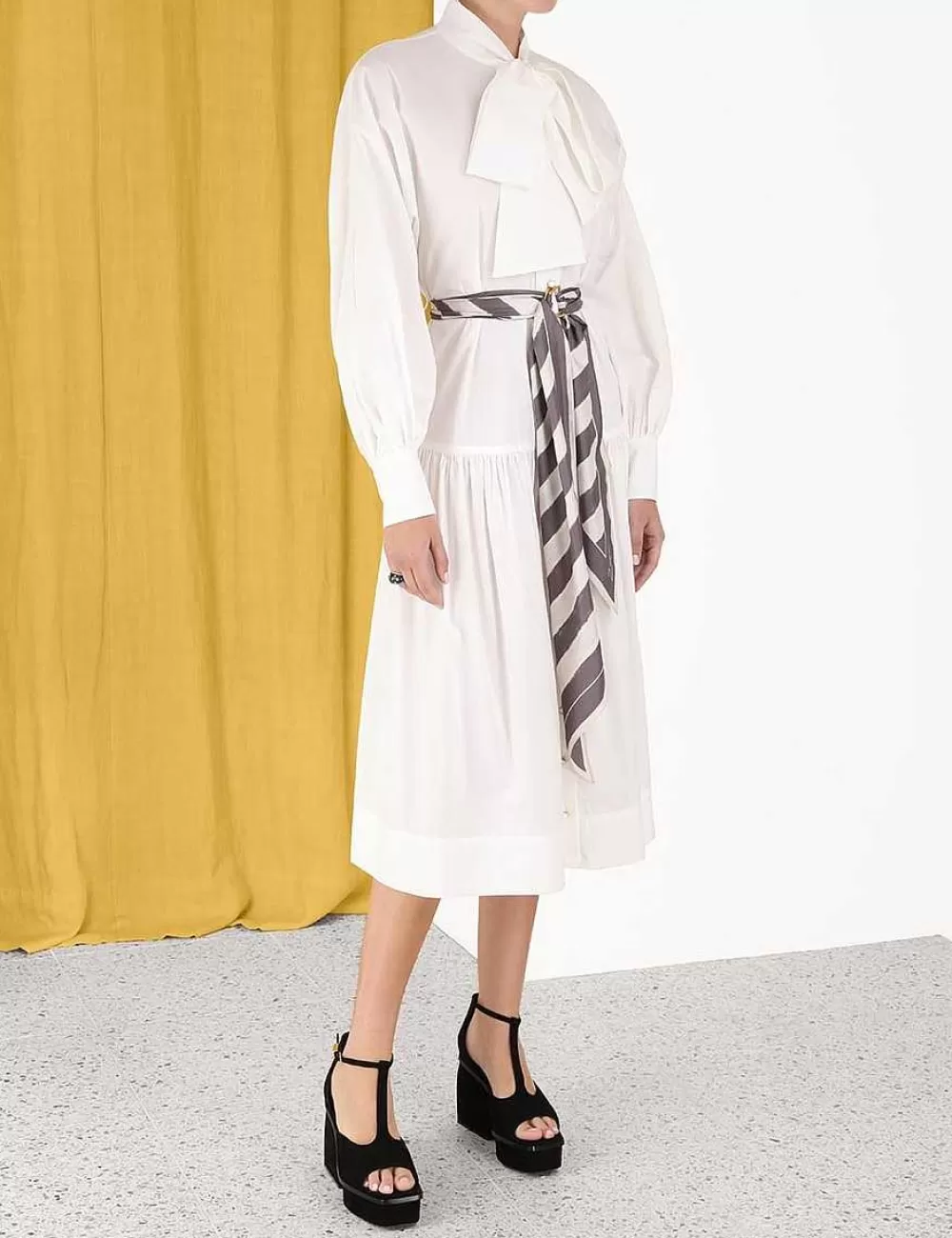 Sale ZIMMERMANN Lyrical Scarf Tie Shirt Dress