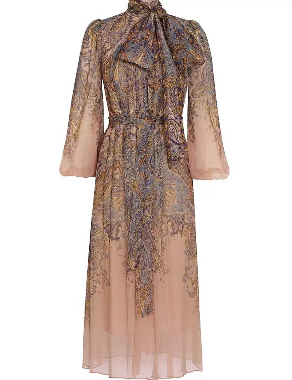 New ZIMMERMANN Lyrical Tie Neck Billow Dress