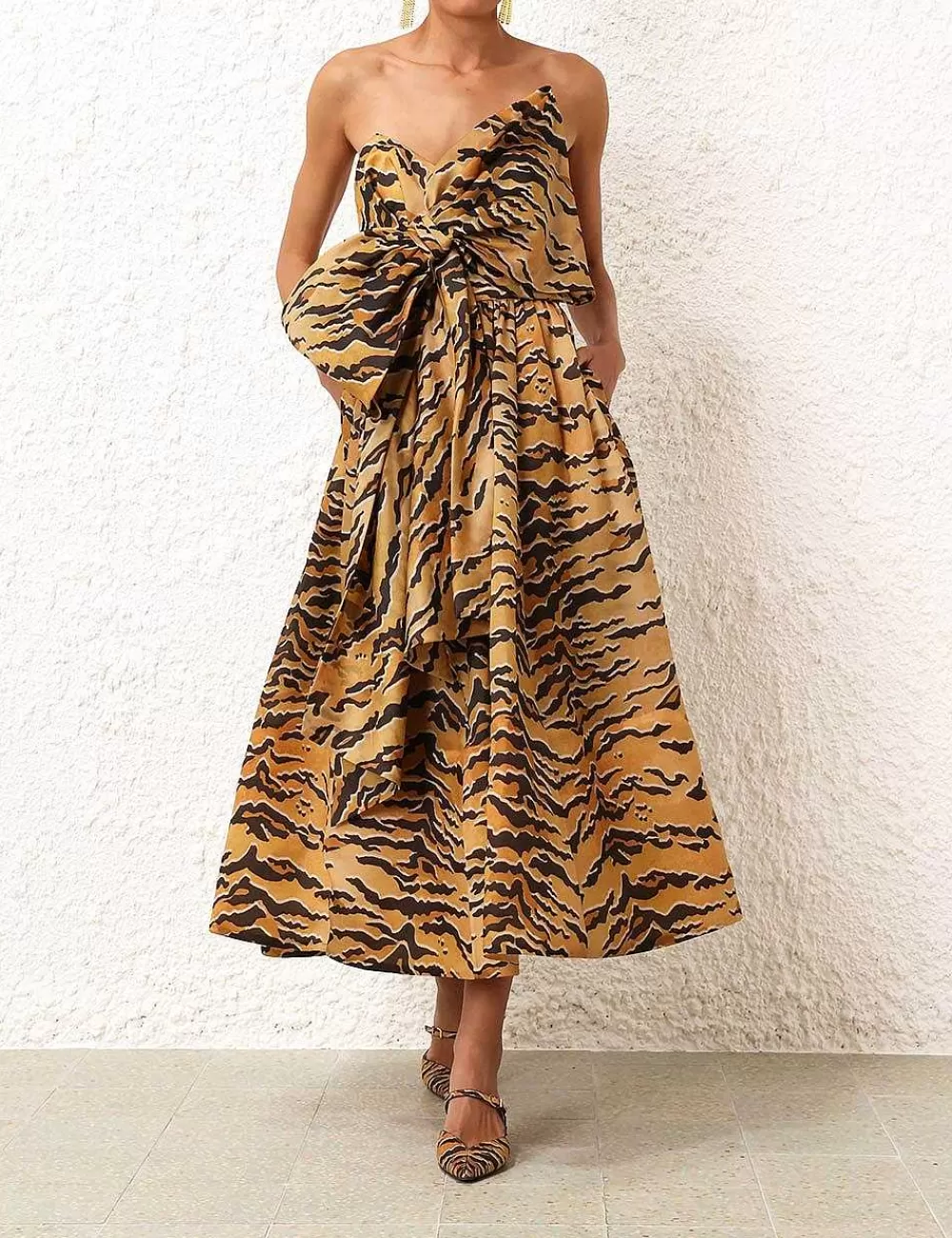 Best Sale ZIMMERMANN Matchmaker Bow Midi Dress