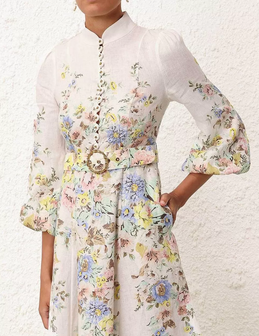 New ZIMMERMANN Matchmaker Buttoned Midi Dress