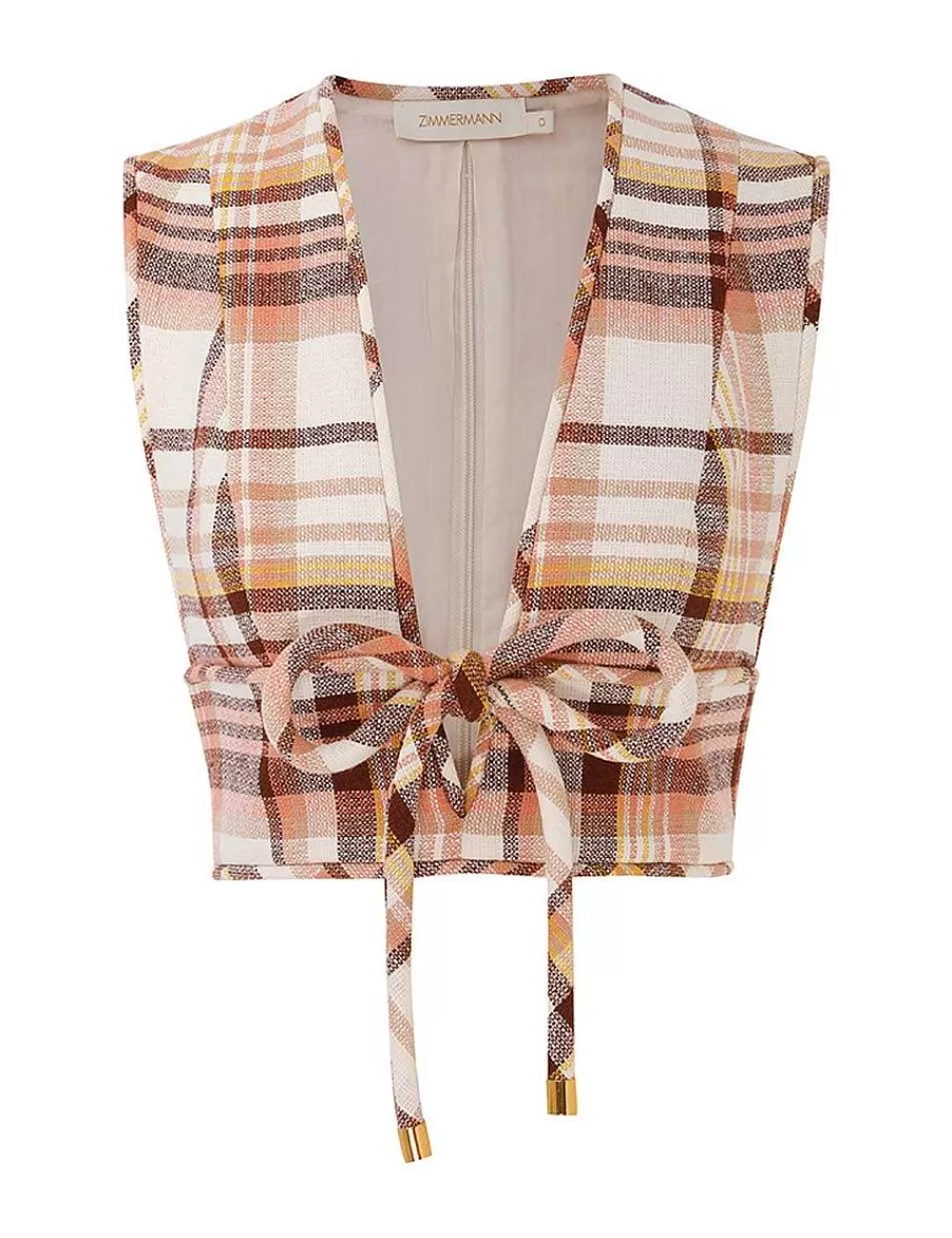 Best Sale ZIMMERMANN Matchmaker Check Bow Bodice