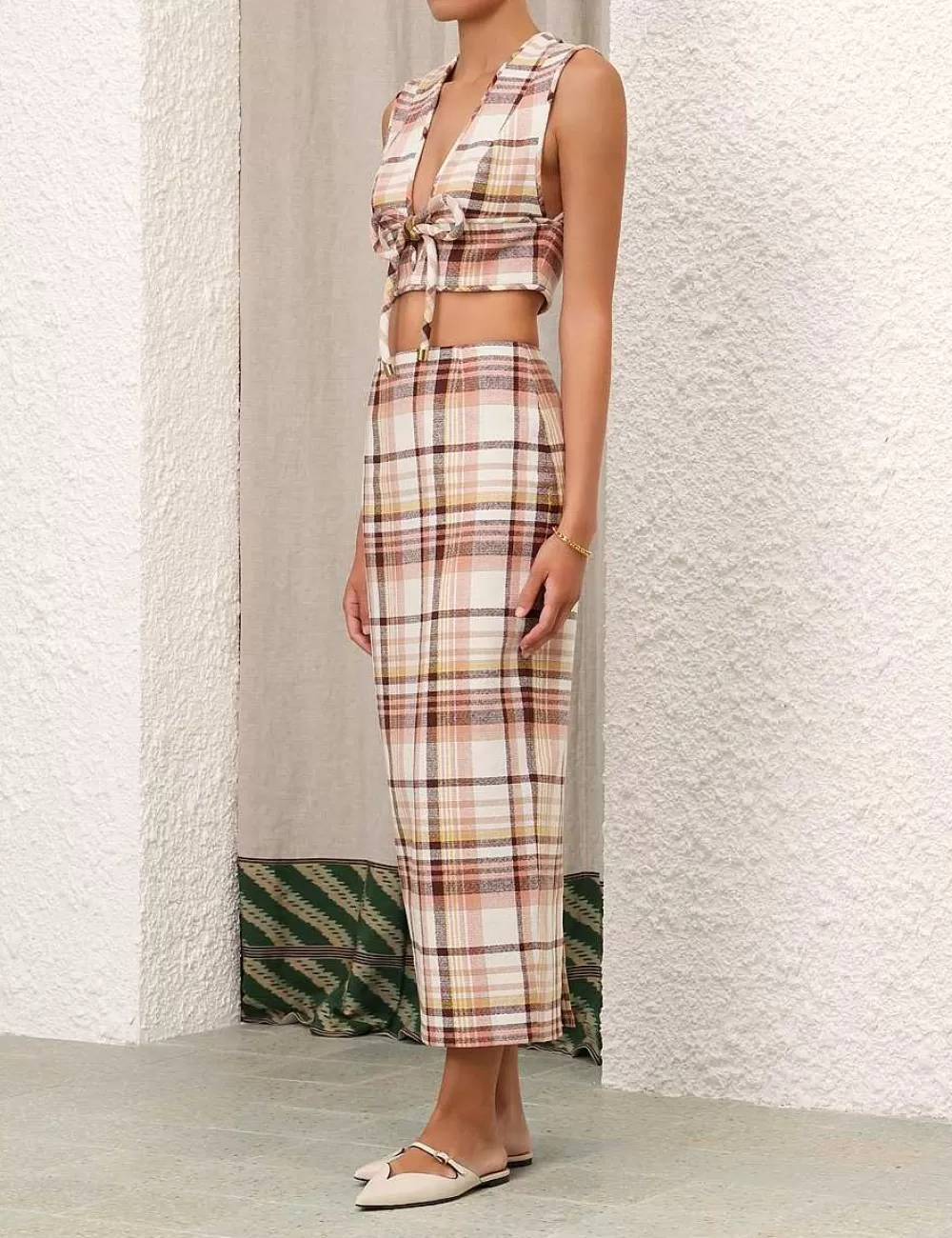 Best Sale ZIMMERMANN Matchmaker Check Bow Bodice