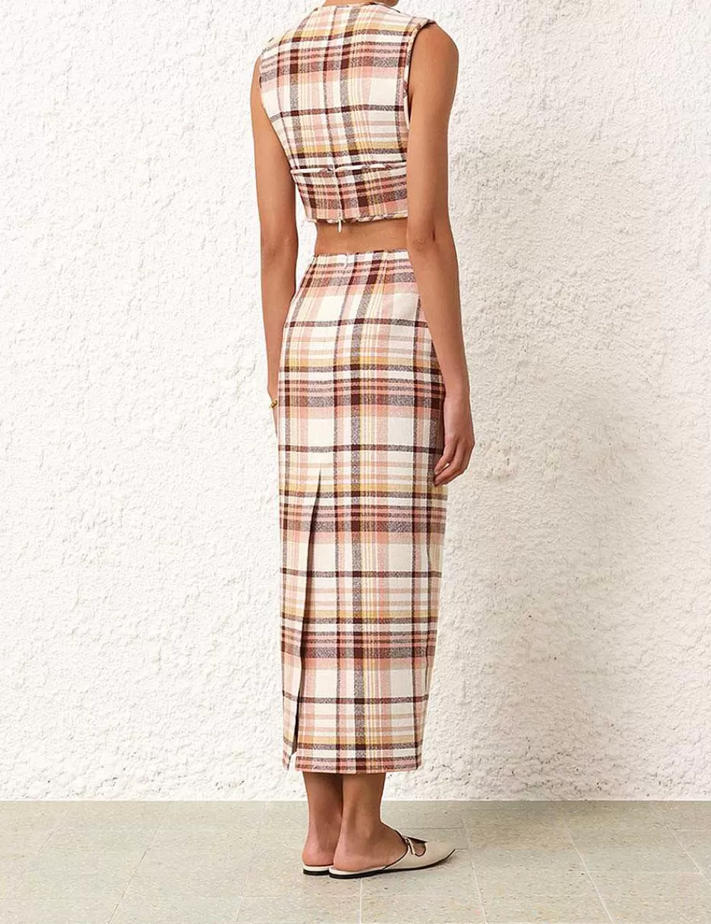 Cheap ZIMMERMANN Matchmaker Check Pencil Skirt