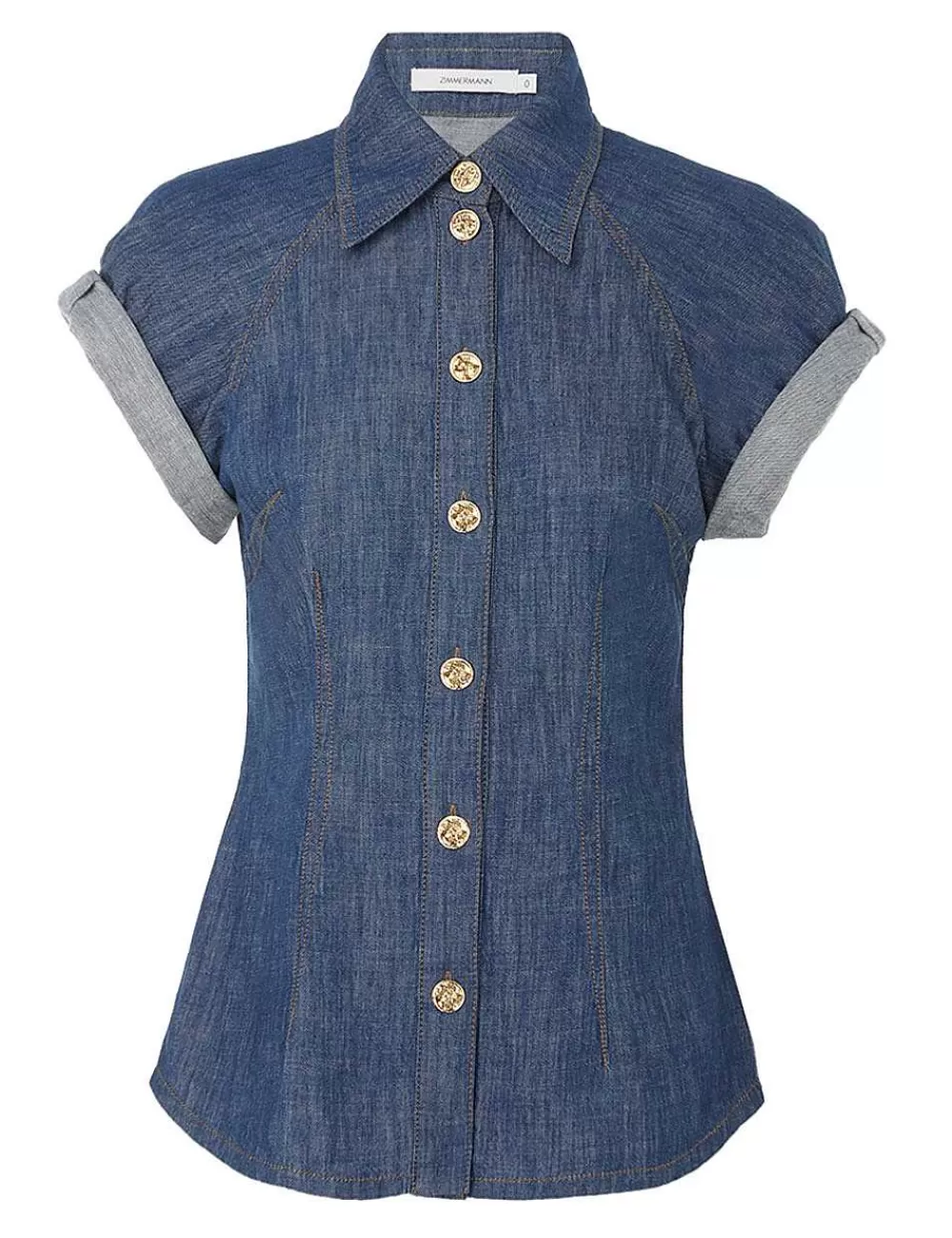 New ZIMMERMANN Matchmaker Denim Blouse