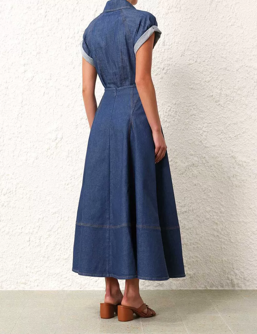 Cheap ZIMMERMANN Matchmaker Denim Flare Skirt