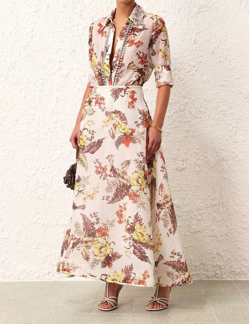 Best Sale ZIMMERMANN Matchmaker Floral Flare Skirt
