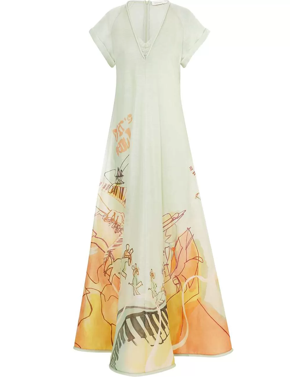 Fashion ZIMMERMANN Matchmaker Poster V Neck Dress