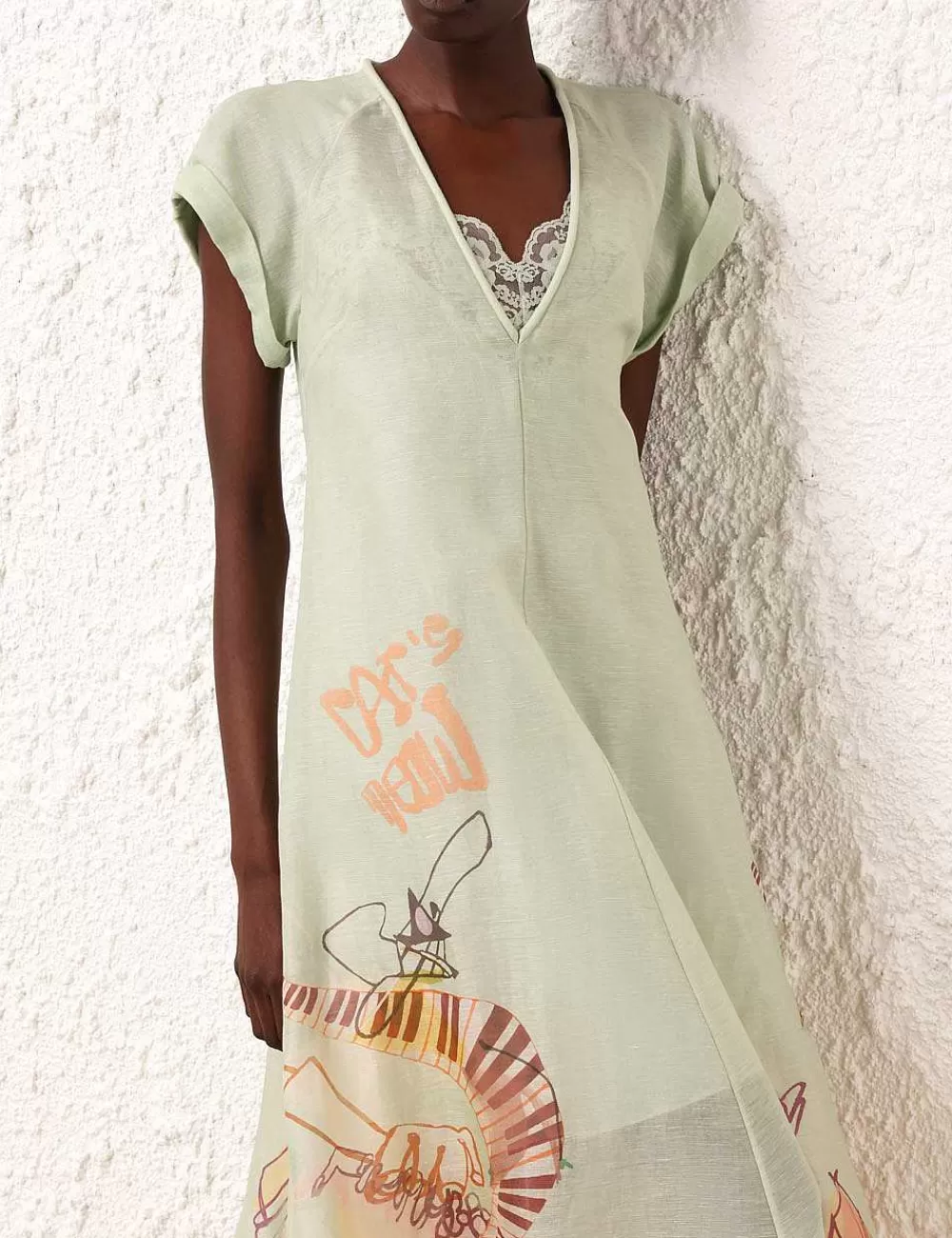 Clearance ZIMMERMANN Matchmaker Poster V Neck Dress