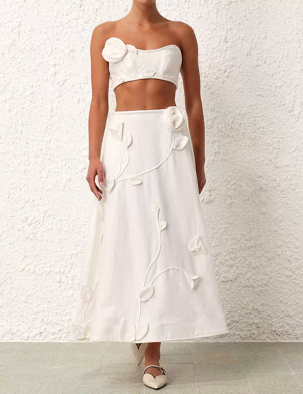 Cheap ZIMMERMANN Matchmaker Rose Flare Skirt