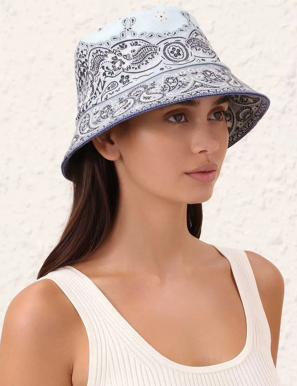 Fashion ZIMMERMANN Printed Canvas Bucket Hat