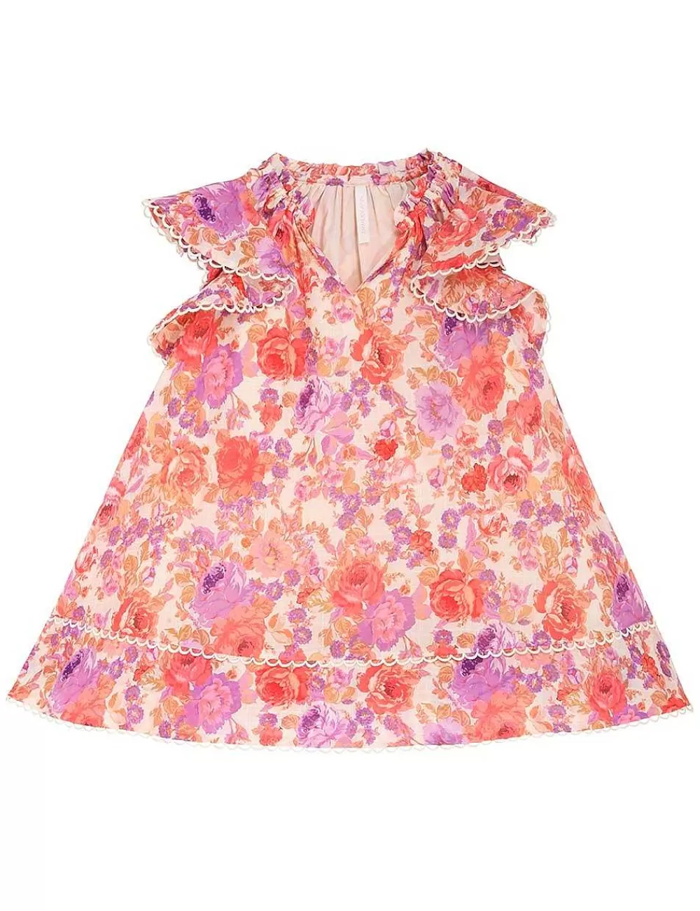 Cheap ZIMMERMANN Raie Flounce Sleeve Dress