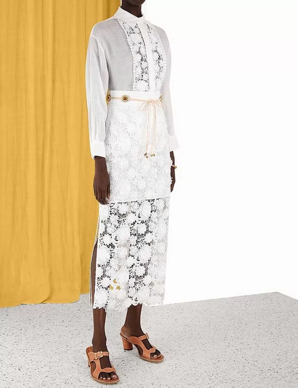 Store ZIMMERMANN Raie Lace Flower Shirt