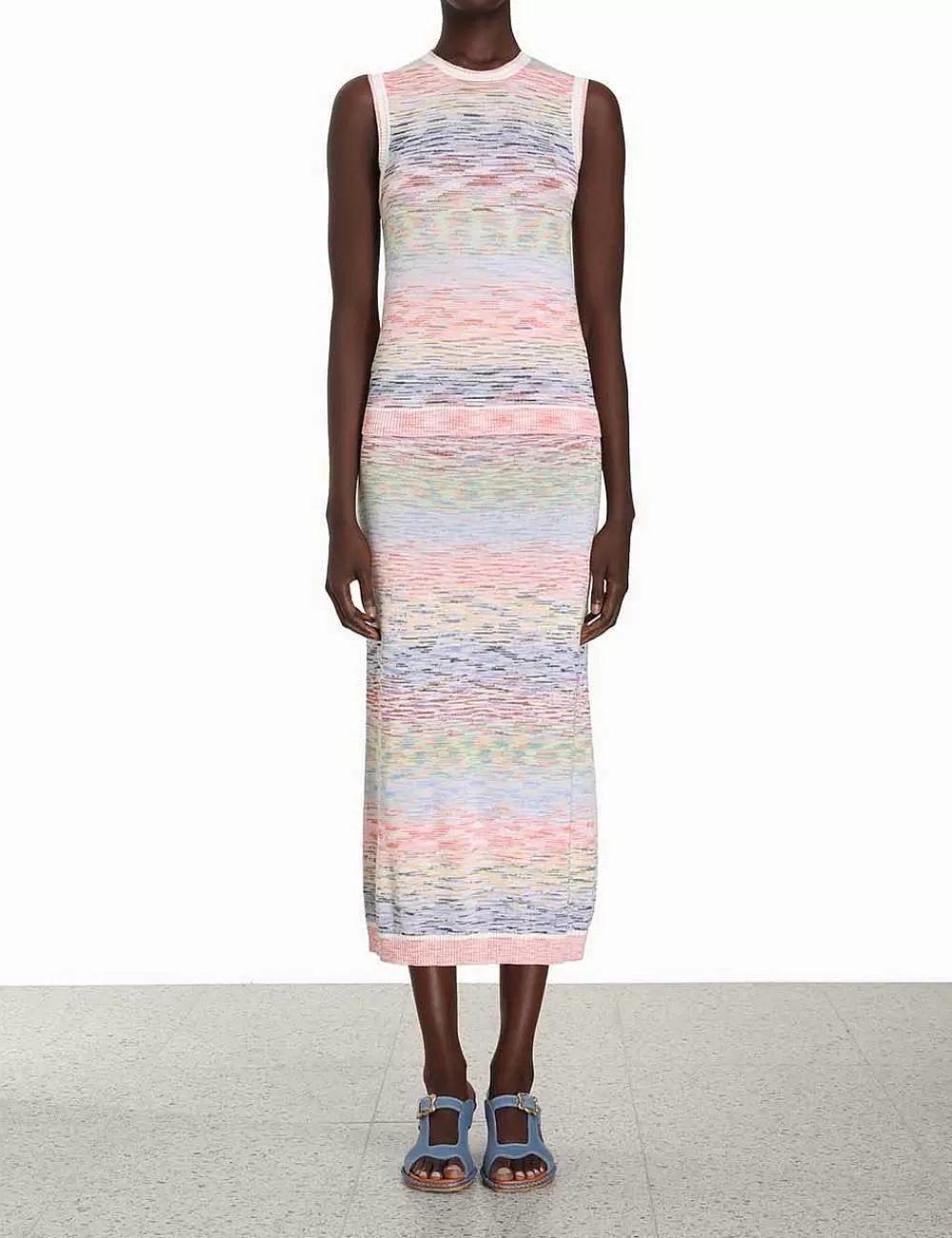 Cheap ZIMMERMANN Raie Marl Midi Skirt