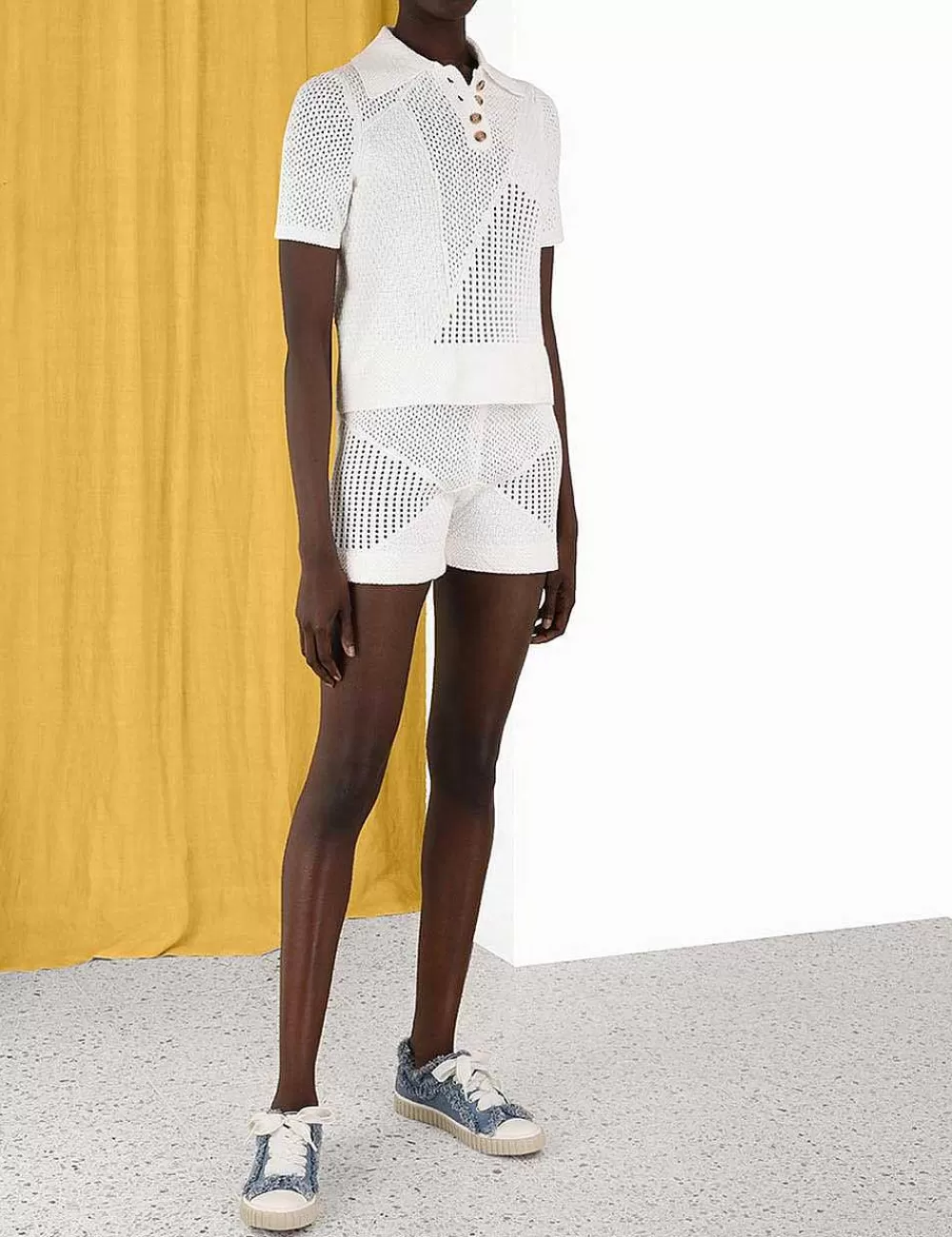 Best Sale ZIMMERMANN Raie Mesh Knit Polo