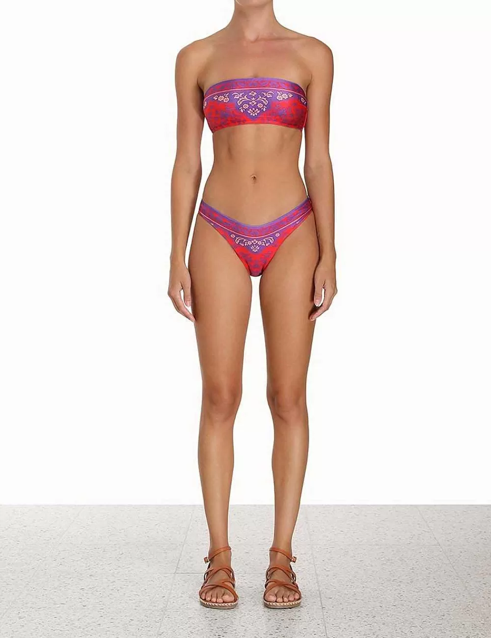 Outlet ZIMMERMANN Raie Placement Bandeau Bikini