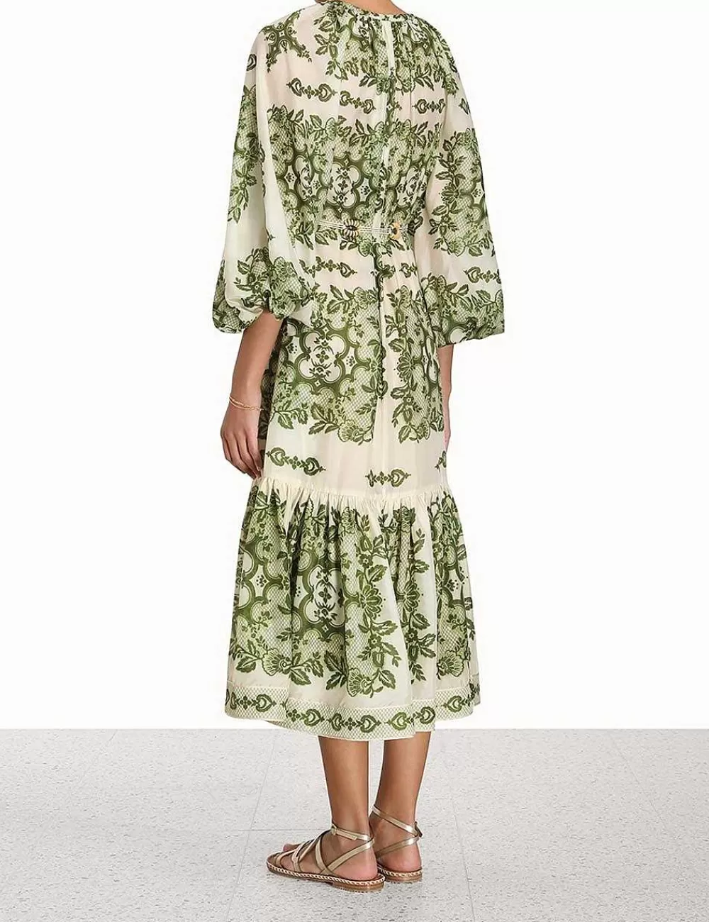 Fashion ZIMMERMANN Raie Tiered Billow Midi Dress