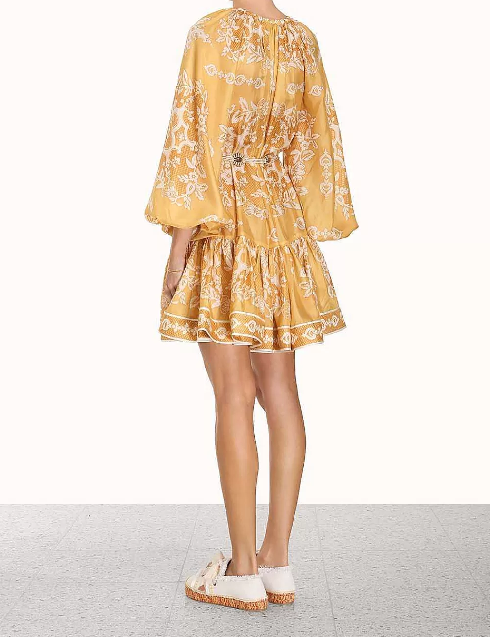 Store ZIMMERMANN Raie Tiered Billow Mini Dress