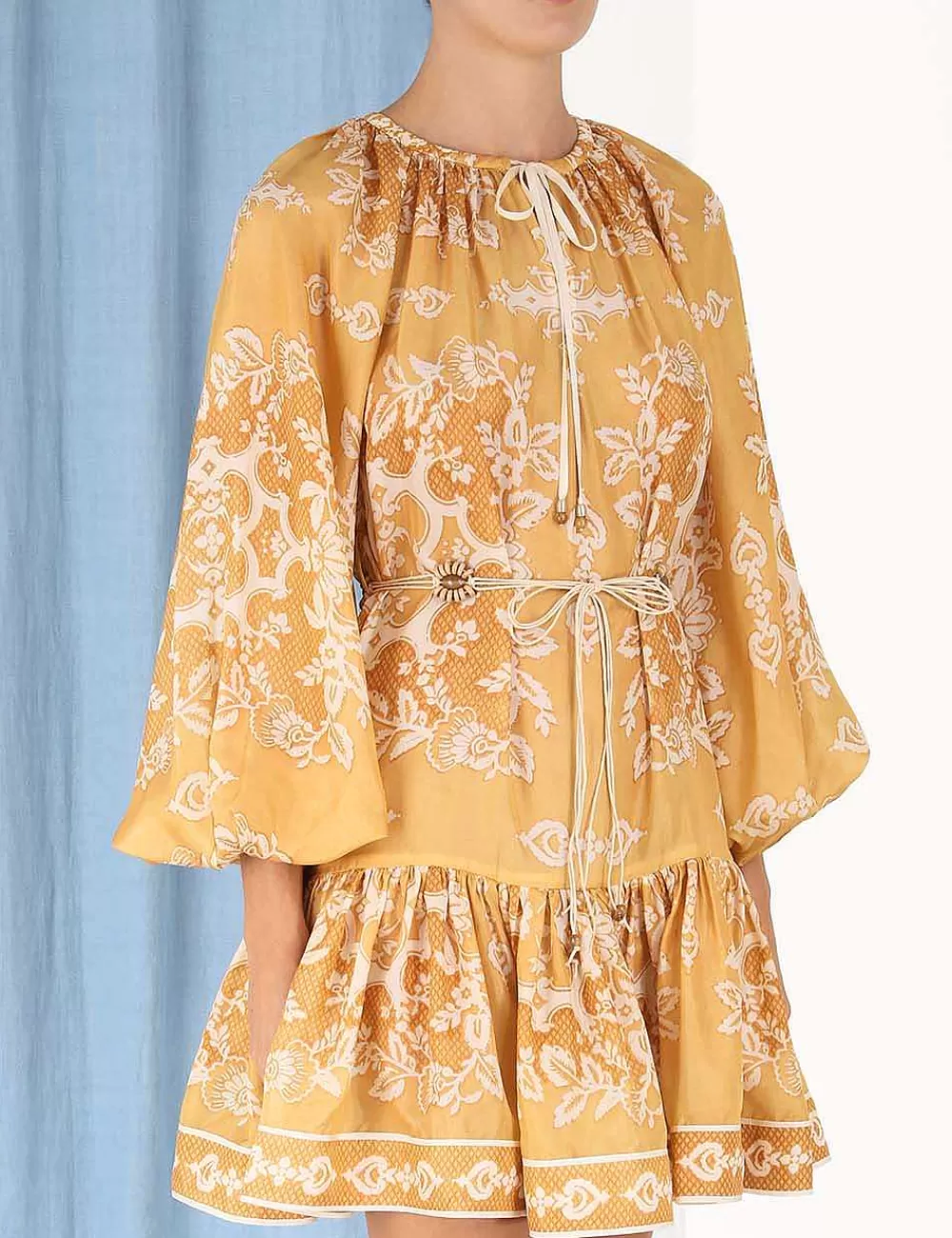 Store ZIMMERMANN Raie Tiered Billow Mini Dress