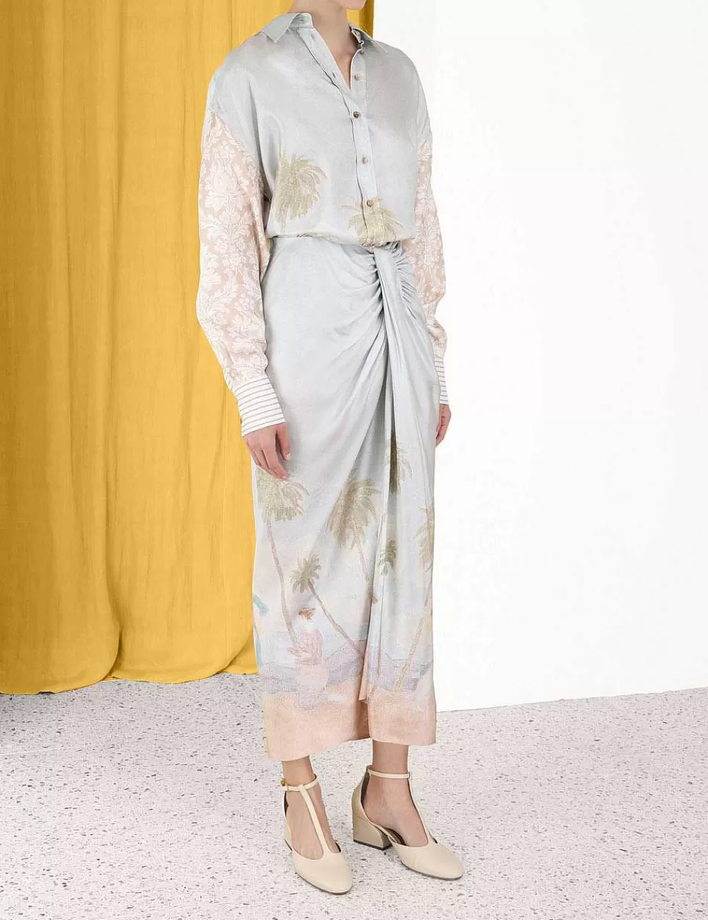 Store ZIMMERMANN Sensory Drape Midi Skirt