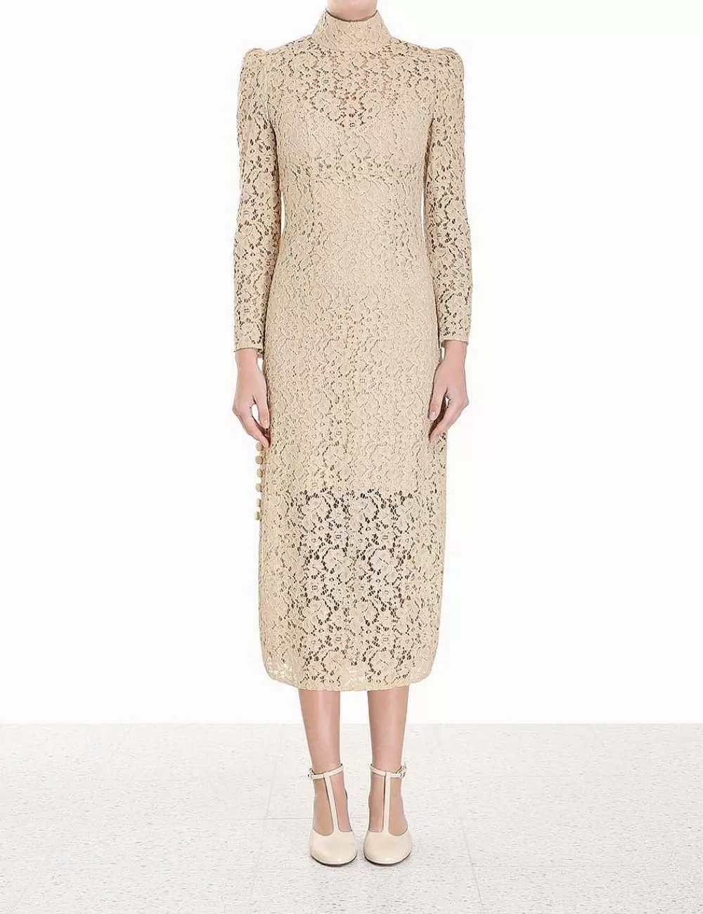 Store ZIMMERMANN Sensory Lace Midi Dress