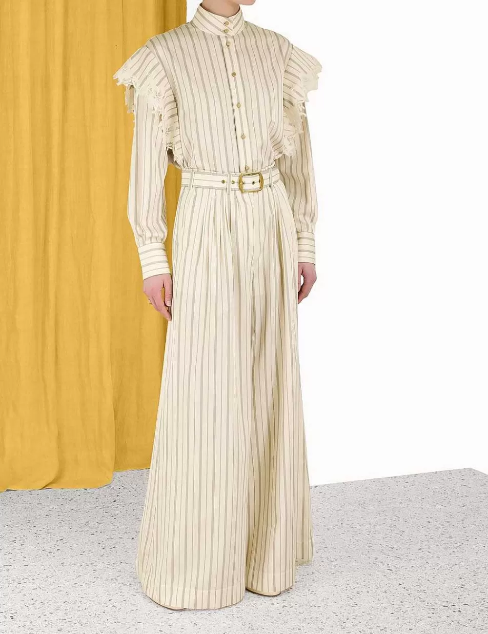 Best Sale ZIMMERMANN Sensory Lace Stripe Shirt