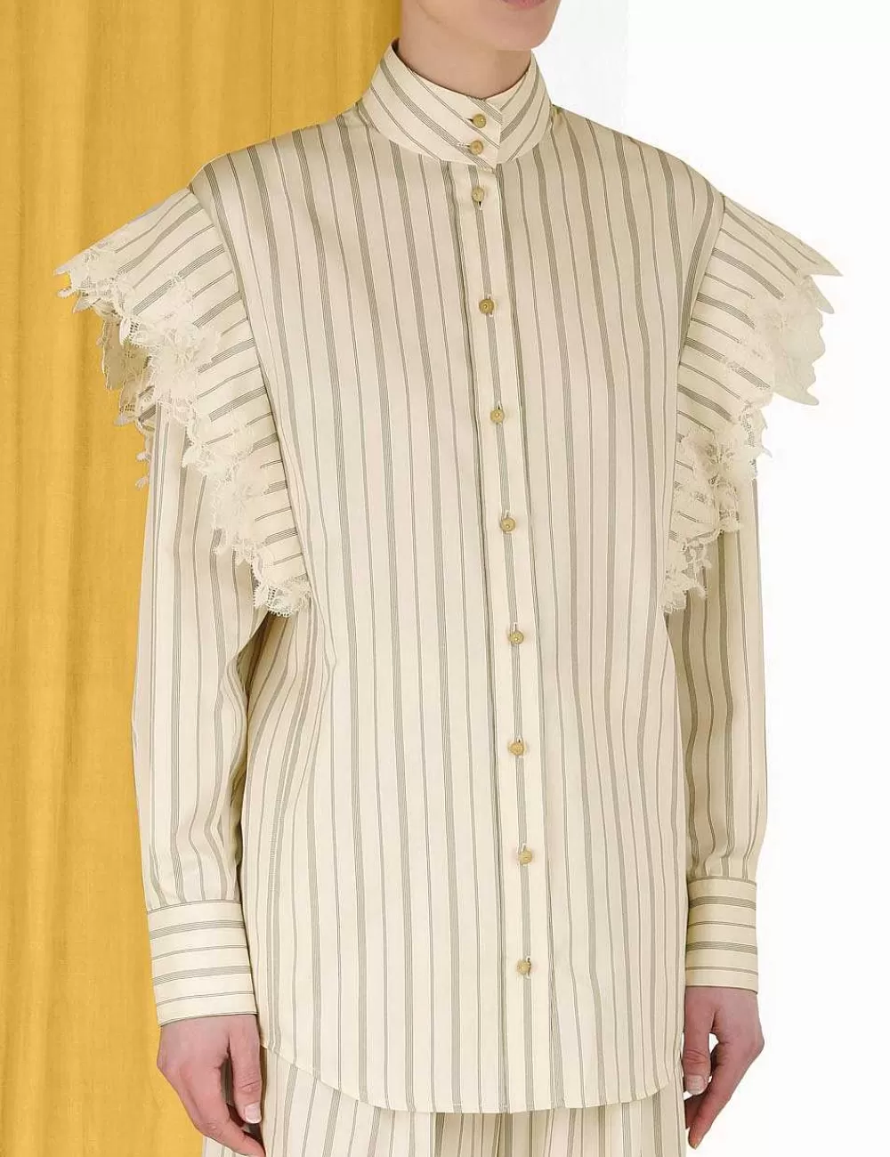 Clearance ZIMMERMANN Sensory Lace Stripe Shirt