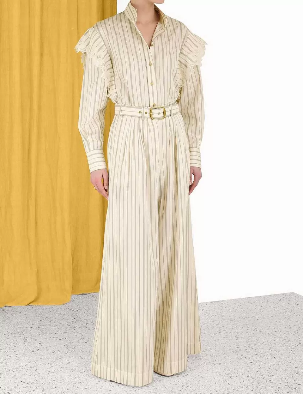 Clearance ZIMMERMANN Sensory Lace Stripe Shirt