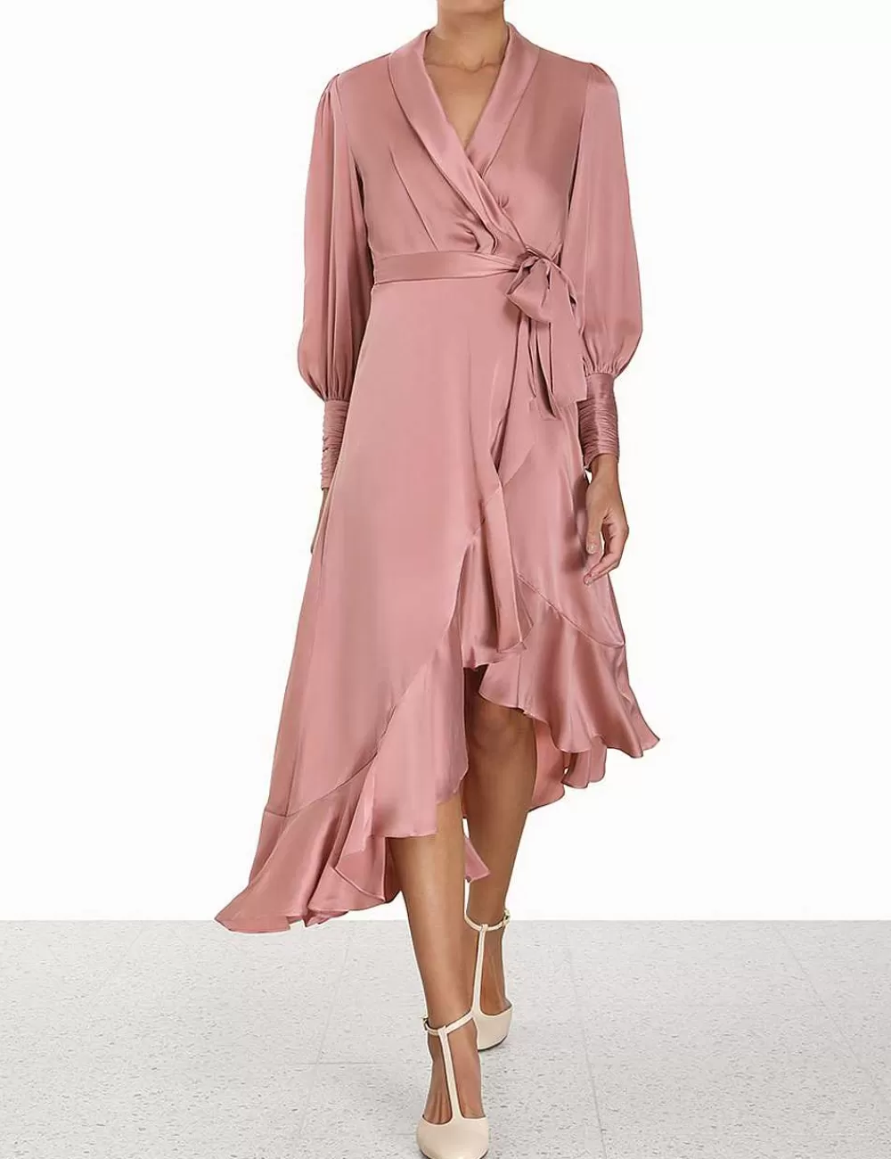 Fashion ZIMMERMANN Silk Wrap Midi Dress